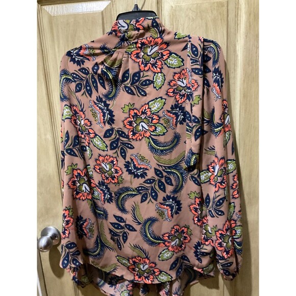 Lands End Top Womens Size 18 Floral Botanical Boho Blouse Size 18 - Picture 5 of 7